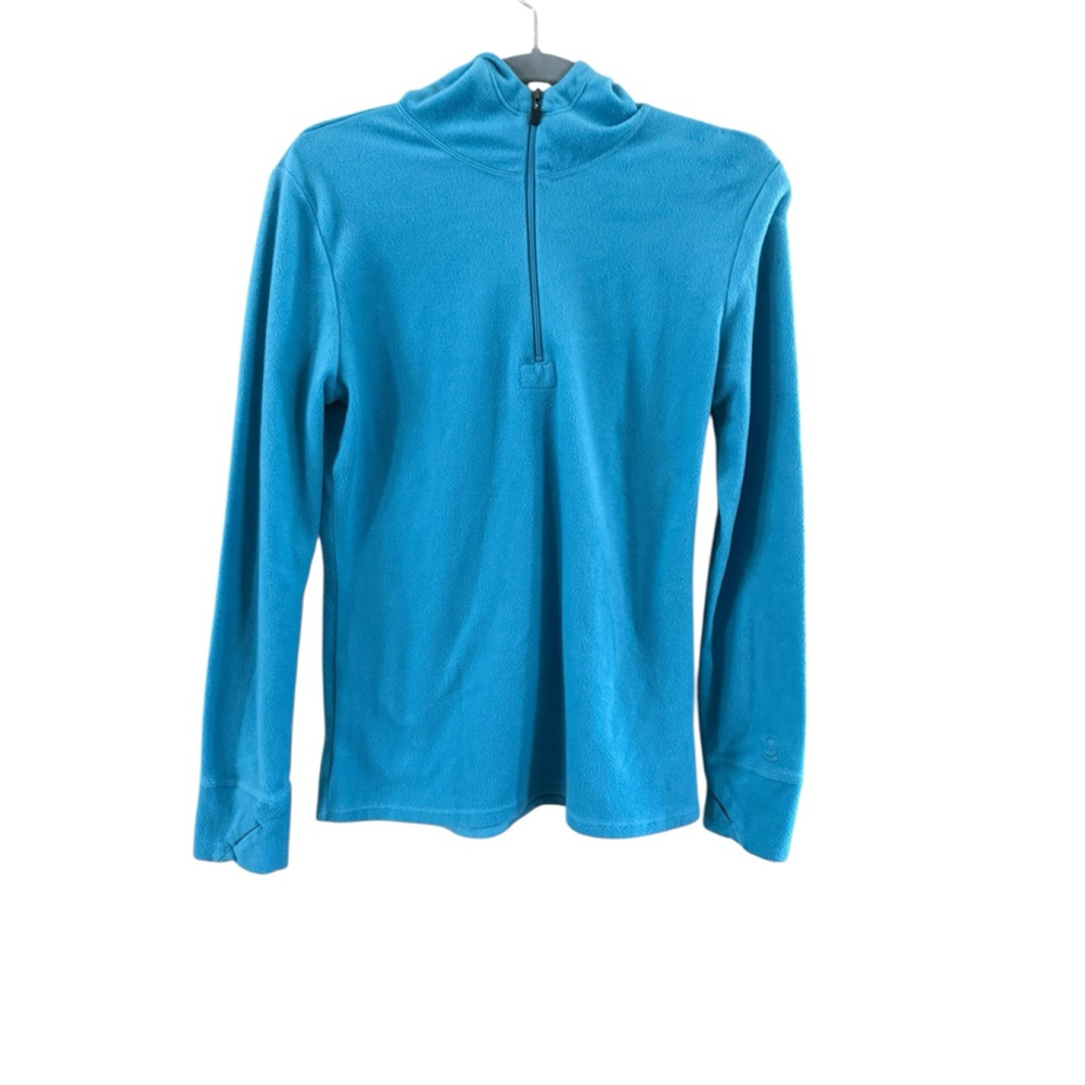 Women's Cuddl Duds Blue Fleece Hoodie M - Picture 7 of 8